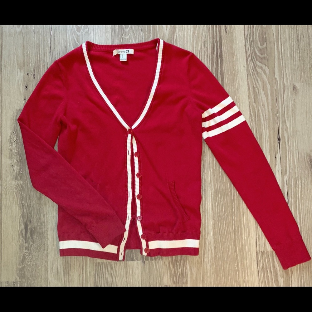 Forever 21 Red Cardigan